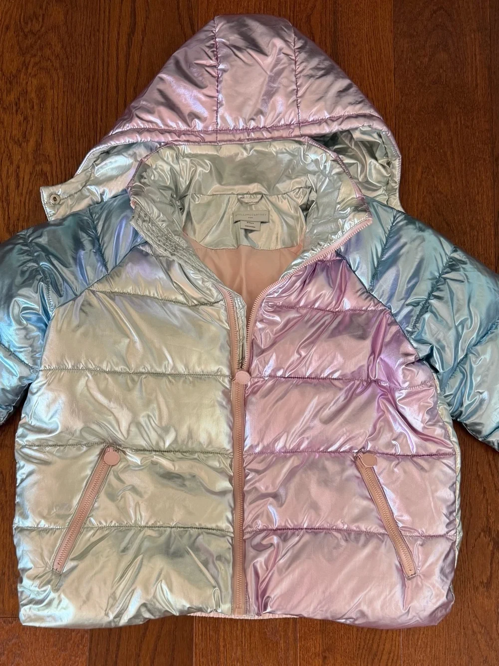 Stella McCartney Kids Metallic Puffer Coat 10y